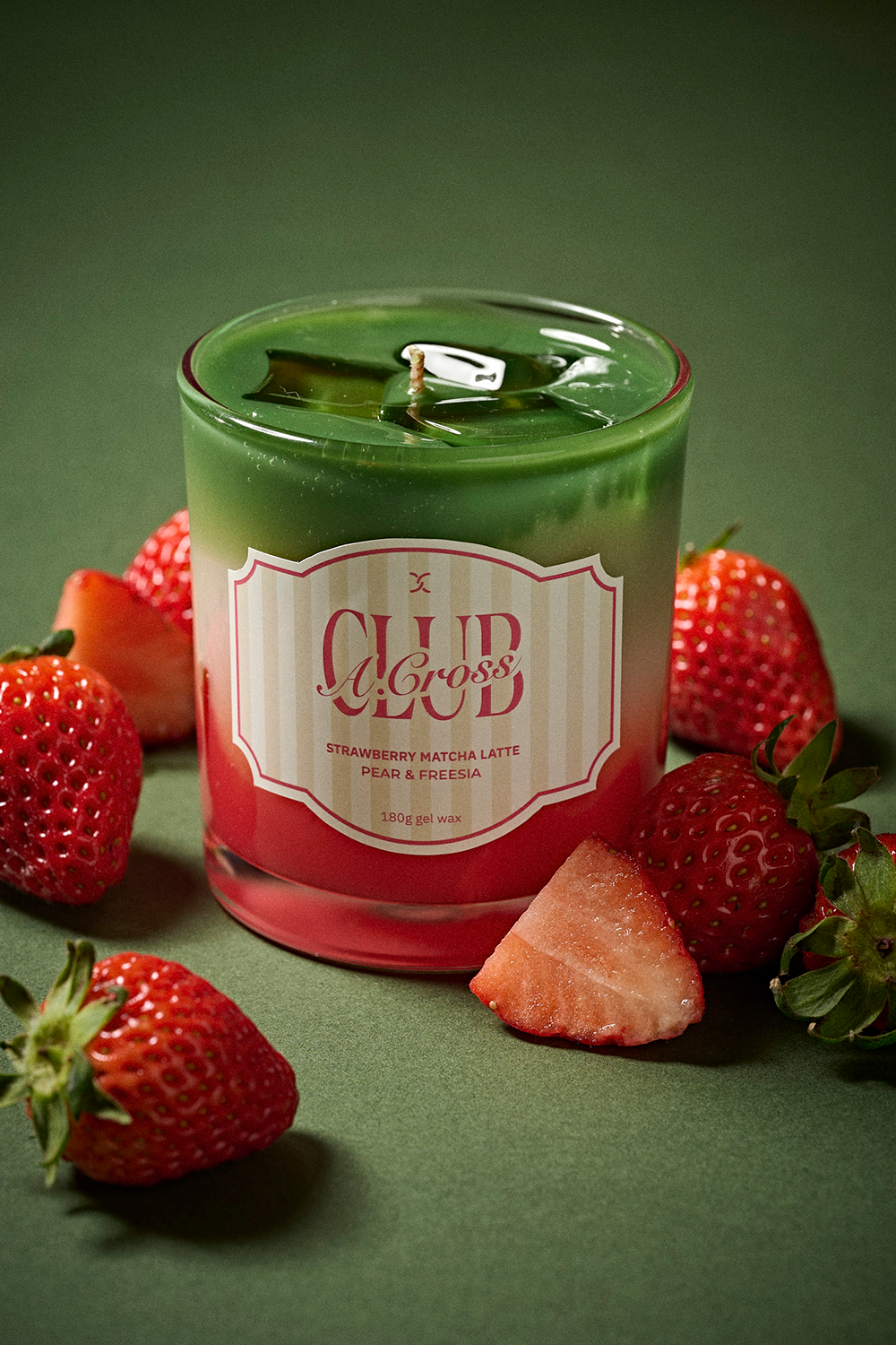 Strawberry Matcha Latte Candle: Pear and Freesia